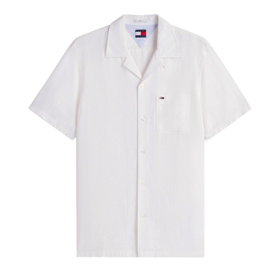 Tommy Hilfiger Ανδρικό πουκάμισο Regular Fit Linen Blend Short Sleeve Shirt